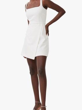 French Connection White Square-Neck Mini Dress